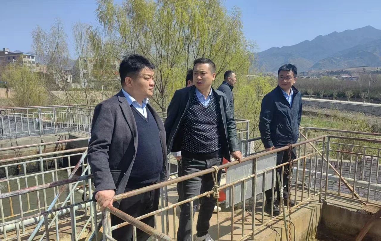 西安市生态环境局副局长赵广到水环境公司蓝田县玉山污水处理厂调研